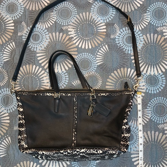 LAST CALL 🚨COACH Bleecker Satchel in Two Tone Python Embossed Leather 27984 - Picture 5 of 8